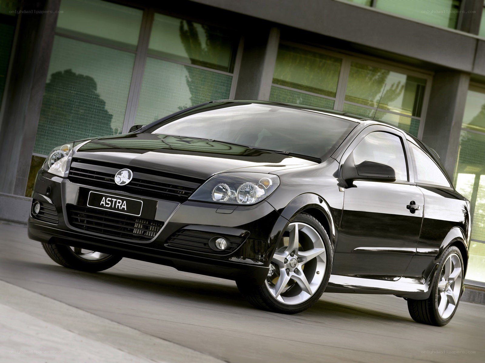 Black Vauxhall Astra hatchback