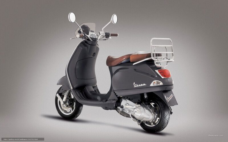 Black Vespa Scooter — Gray, Neutral, Photograph