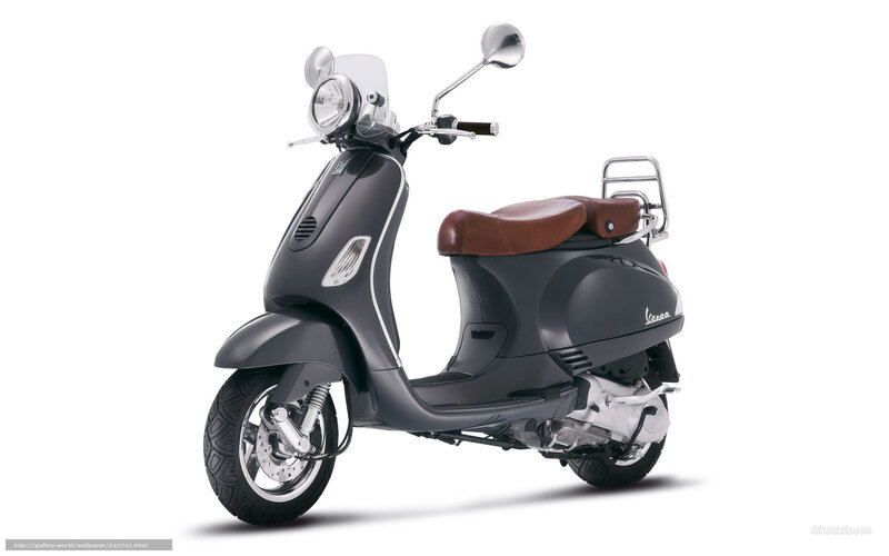 Black Vespa Scooter — Gray