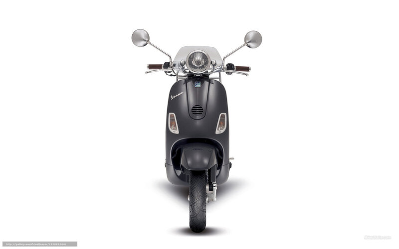 Black Vespa Scooter — Neutral, Photograph, Handlebars