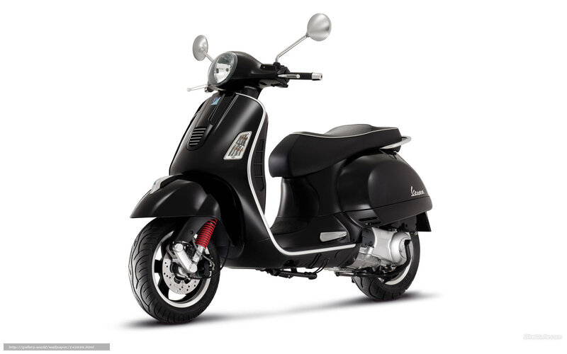 Black Vespa Scooter — Neutral, Photograph, Headlight