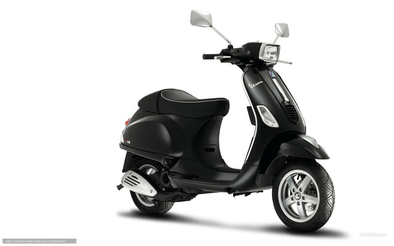 Black Vespa Scooter — Neutral, Photograph, Seat, Mirrors, Exhaust