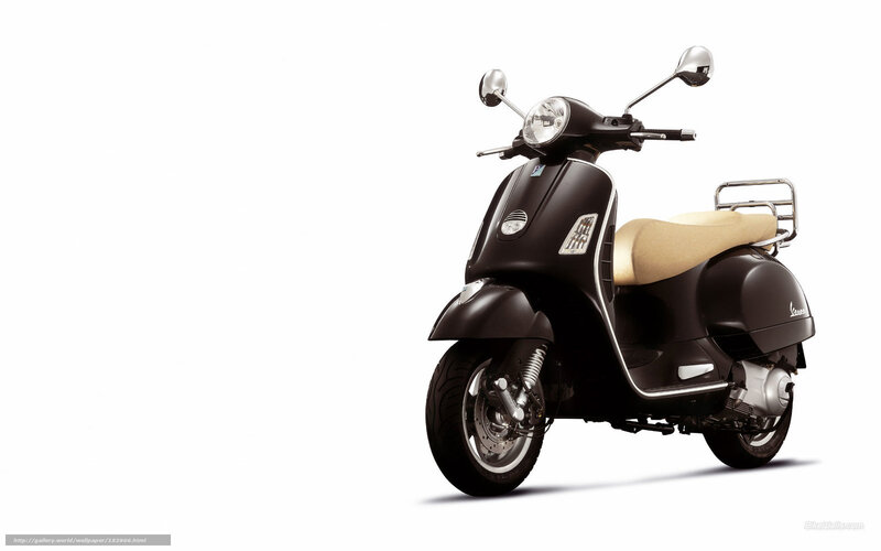 Black Vespa Scooter — Neutral, Photograph, Seat, Mirrors, Rear Rack