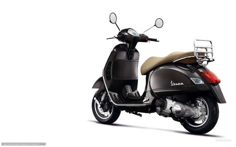 Black Vespa Scooter — Neutral, Photograph, Seat, Rear Rack