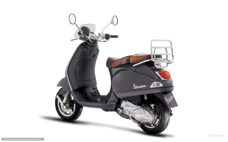 Black Vespa Scooter — Neutral, Photograph