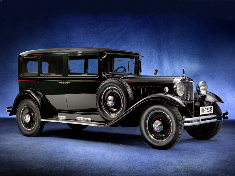 Black Vintage Car — Blue, Dramatic