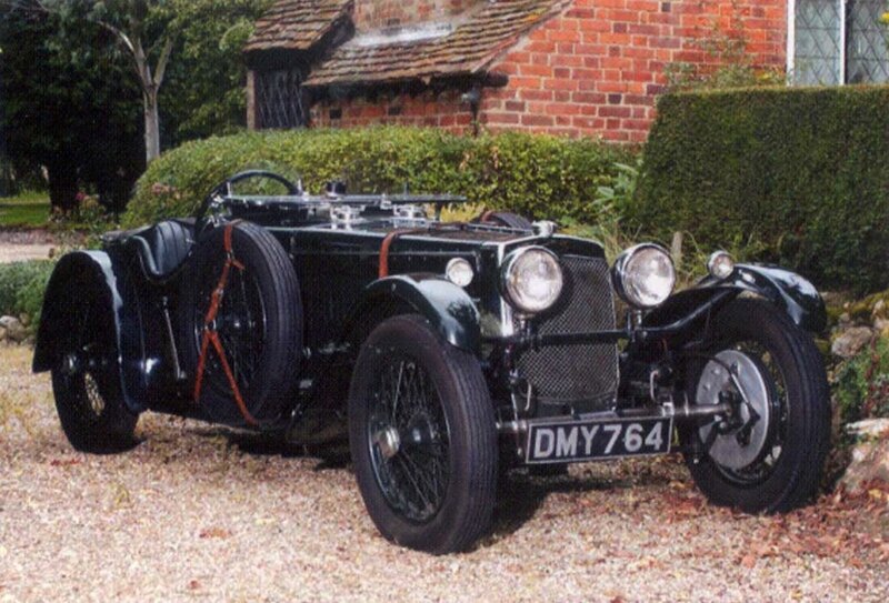 Black Vintage Car — Calm, Afternoon, Photograph, Brick House