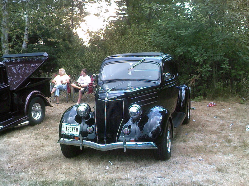 Black Vintage Car — Calm, Sunset, Photograph
