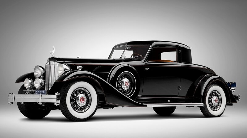 Black Vintage Car — Classic, Photograph, White-wall Tires, Chrome Grille