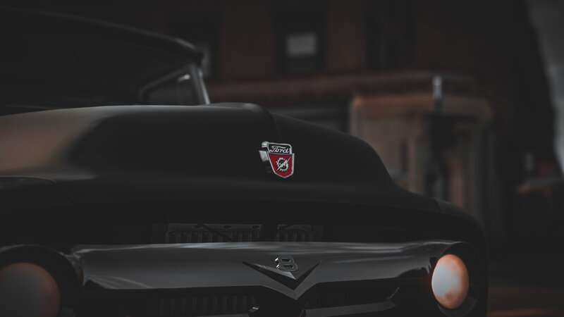 Black Vintage Car — Dark