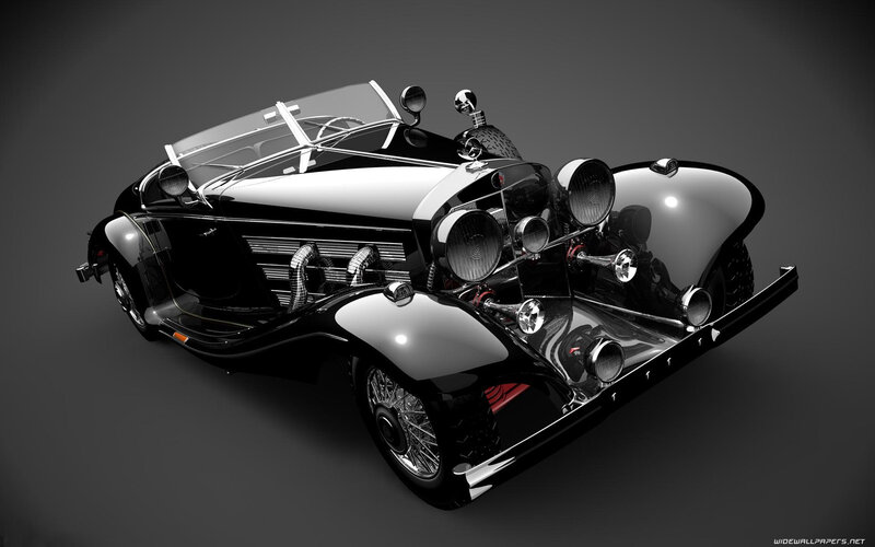 Black Vintage Car — Dramatic, 3d Render