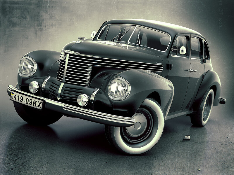 Black Vintage Car — Dramatic, Digital Art