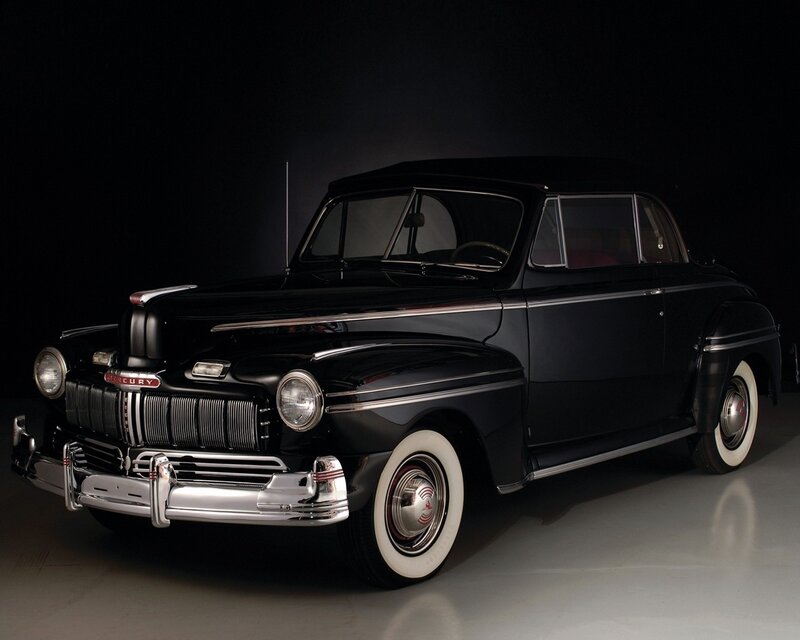 Black Vintage Car — Dramatic, Photograph, White-wall Tires