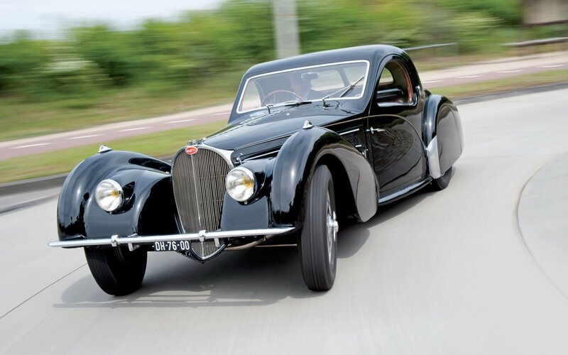 Black Vintage Car — Dynamic, Afternoon, Photograph, Road, Driver