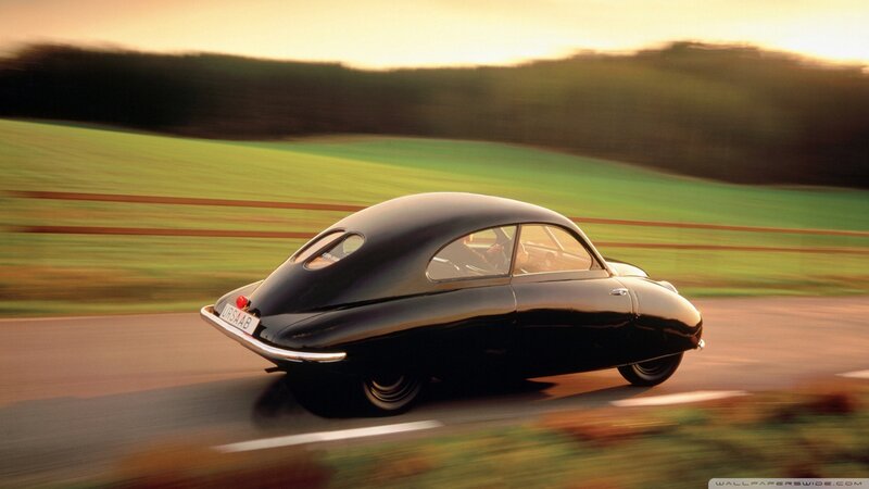 Black Vintage Car — Dynamic, Sunset, Photograph