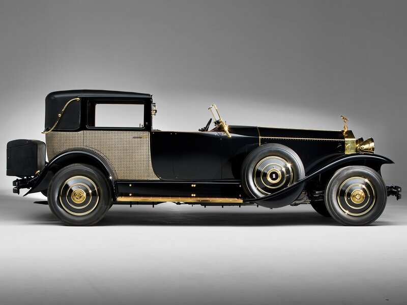 Black Vintage Car — Formal, Photograph, Gold Trim