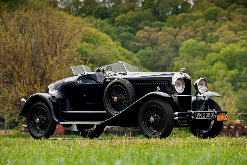Black Vintage Car — Green, Serene