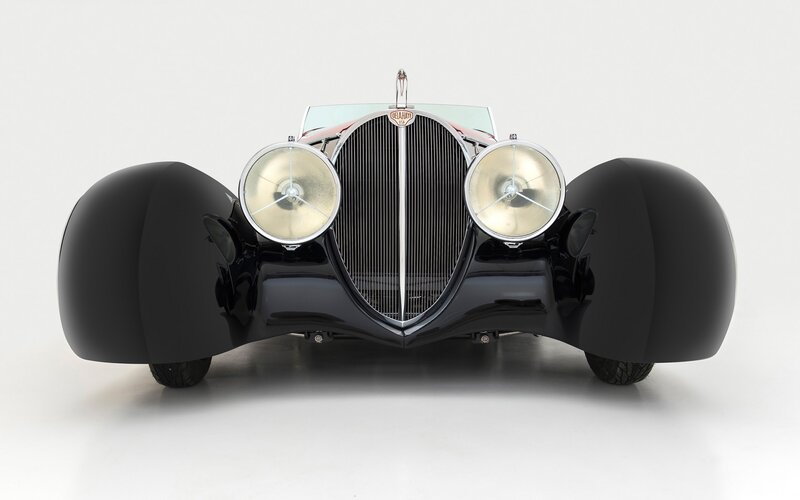 Black Vintage Car — Neutral, Photograph, Headlights