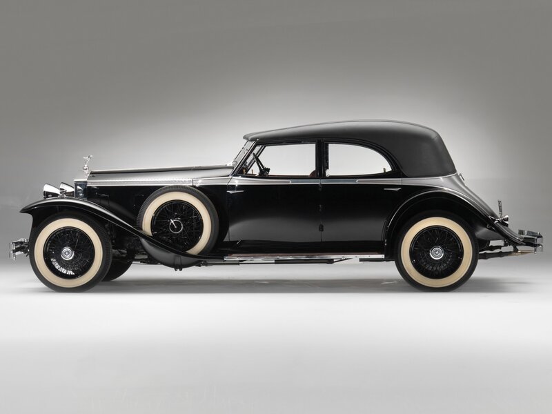 Black Vintage Car — Neutral, Photograph, White-walled Tires