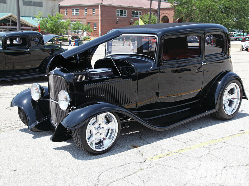 Black Vintage Car — Outdoor, Afternoon, Photograph, Car Show, Buildings