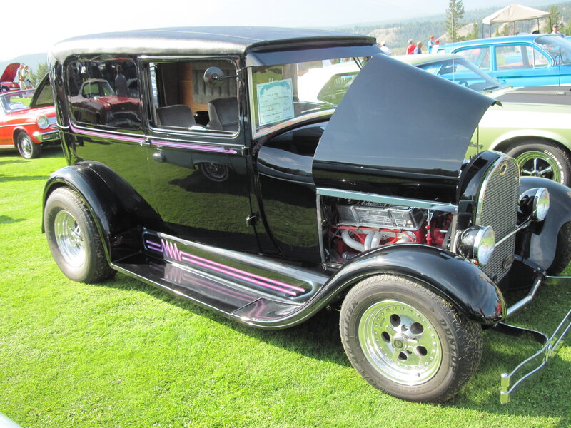 Black Vintage Car — Outdoor, Afternoon, Photograph, Grass