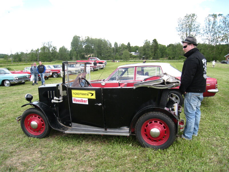 Black Vintage Car — Outdoor, Afternoon, Photograph, Man