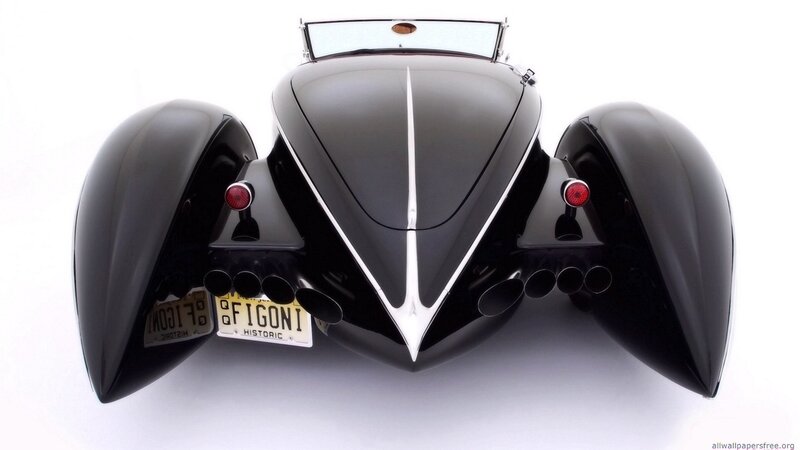 black vintage car rear view