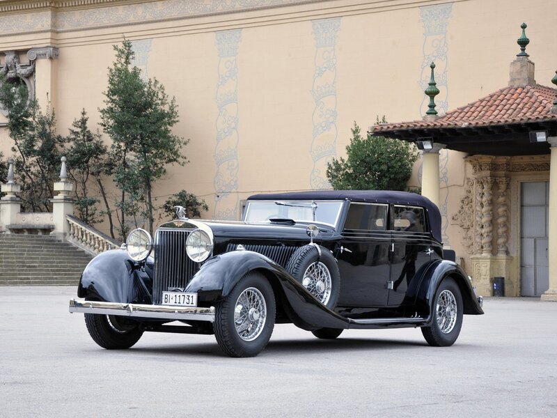 Black Vintage Car — Serene, Afternoon, Photograph, Building, Trees