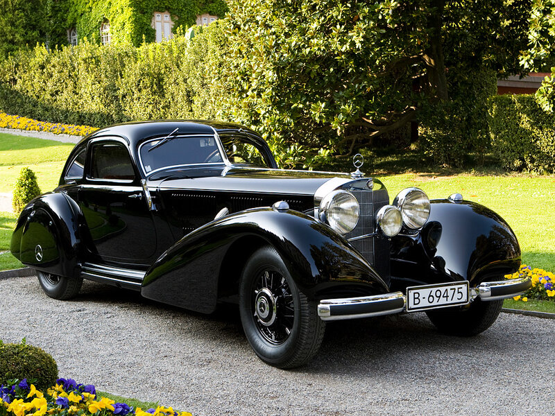 Black Vintage Car — Serene, Afternoon, Photograph, Flowers