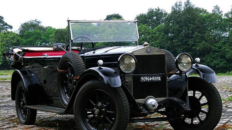 Black Vintage Car — Serene, Afternoon, Photograph, Trees, Cobblestone