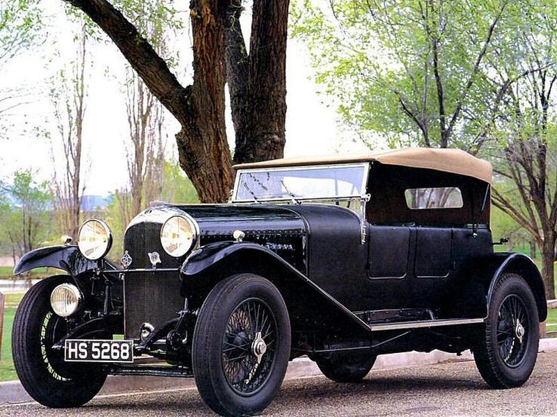 Black Vintage Car — Serene, Spring, Photograph, Tree