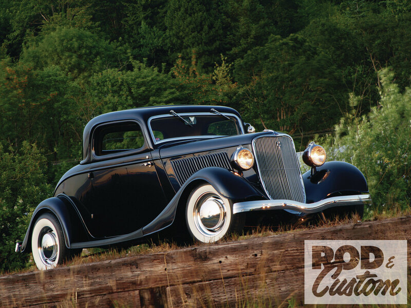 Black Vintage Car — Serene, Sunset, Photograph, Trees