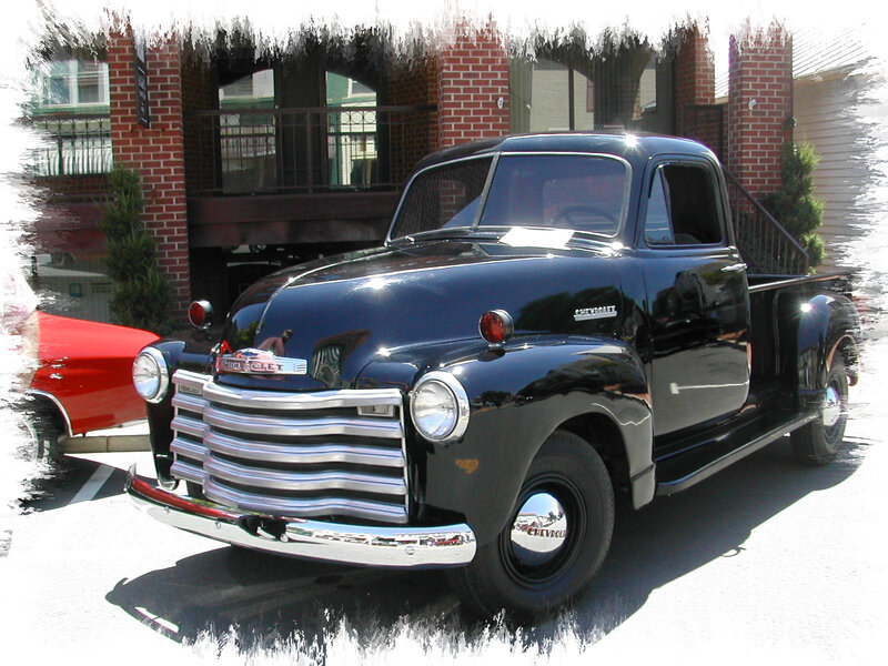 Black vintage Chevrolet pickup truck