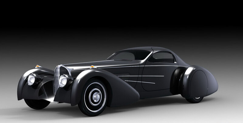 Black vintage concept car