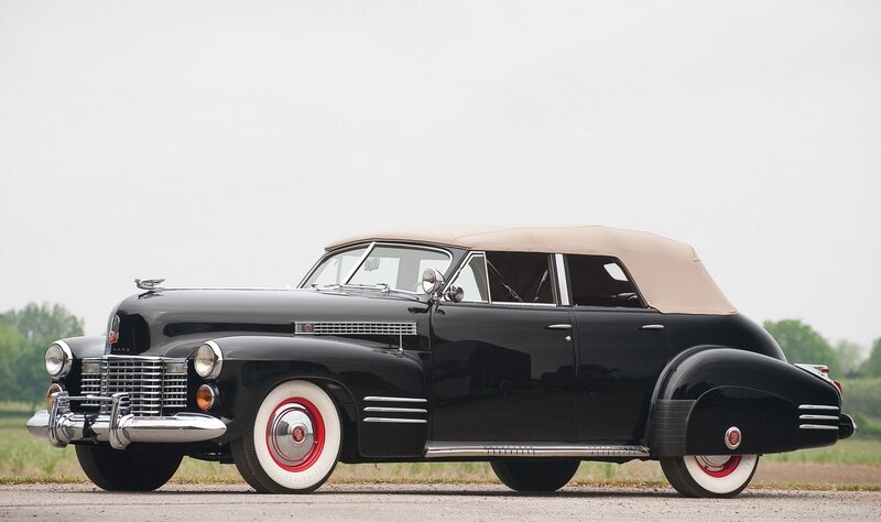 Black Vintage Convertible — Calm, Afternoon, Photograph, Beige Soft Top