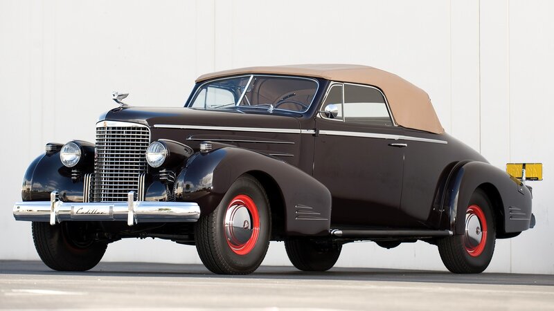 Black Vintage Convertible — Calm, Afternoon, Photograph, Brown Soft Top