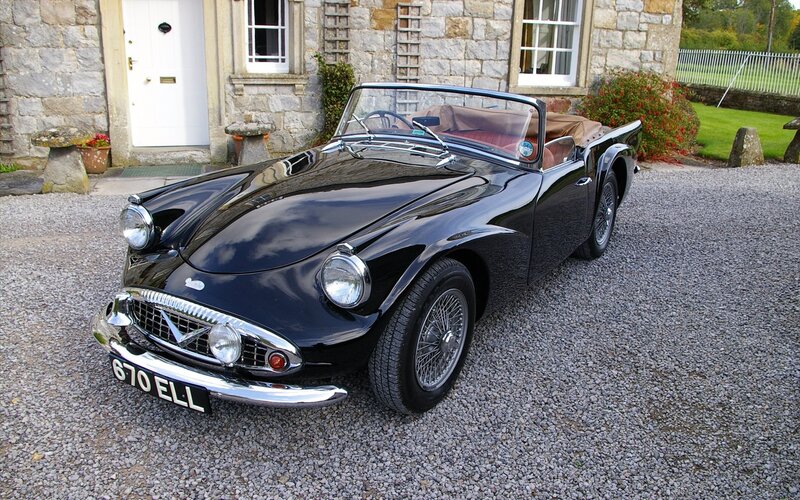 Black Vintage Convertible — Calm, Afternoon, Photograph, Stone House