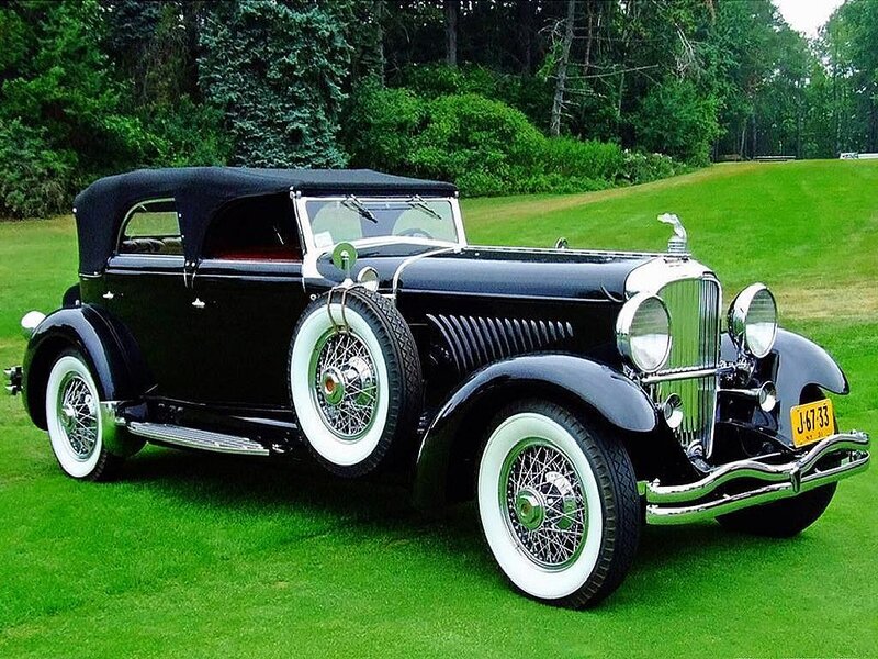 Black vintage convertible car