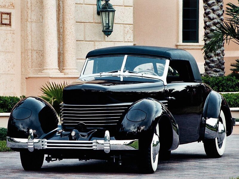 Black vintage convertible car