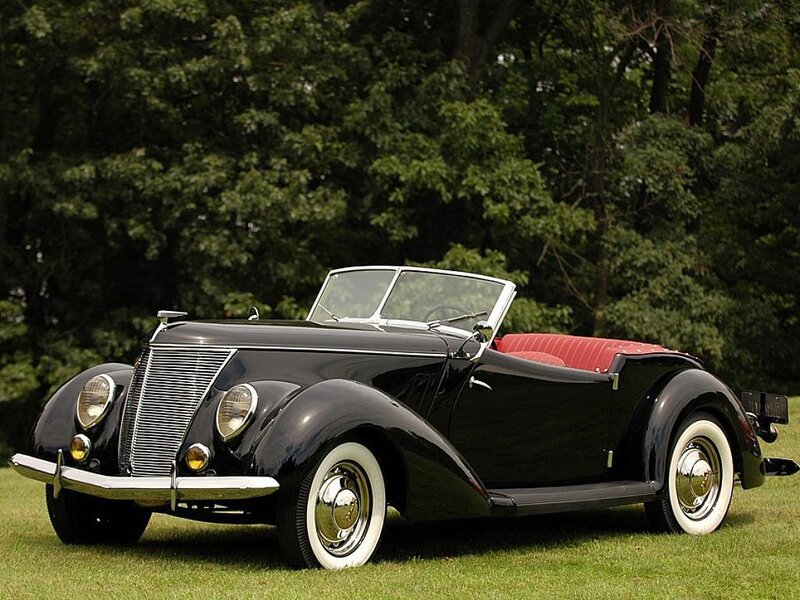Black vintage convertible car