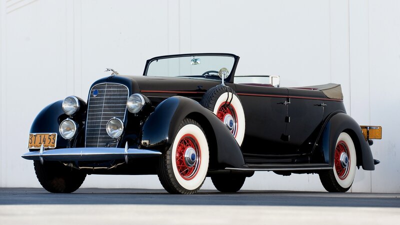 Black vintage convertible car