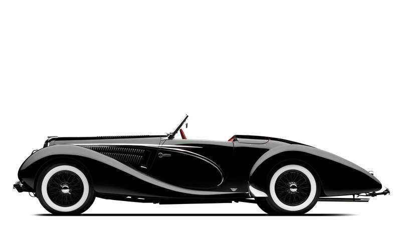black vintage convertible car