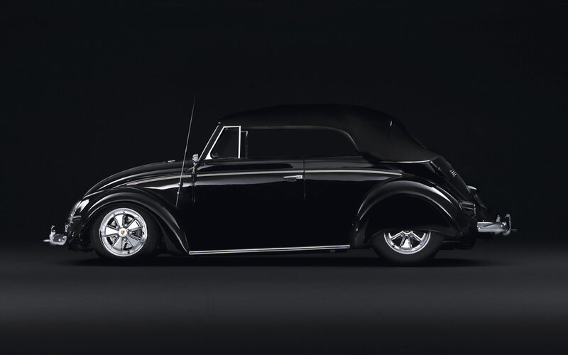 Black vintage convertible car