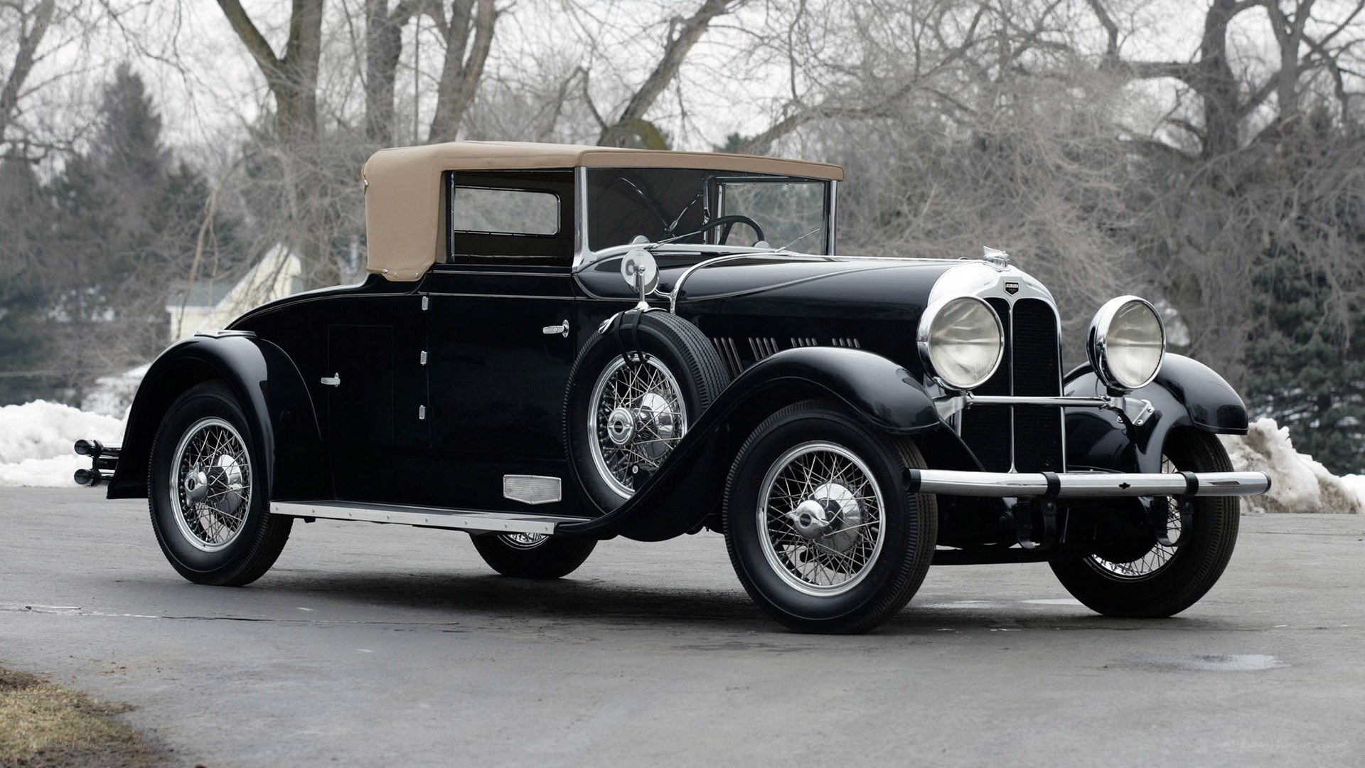 Black vintage convertible car