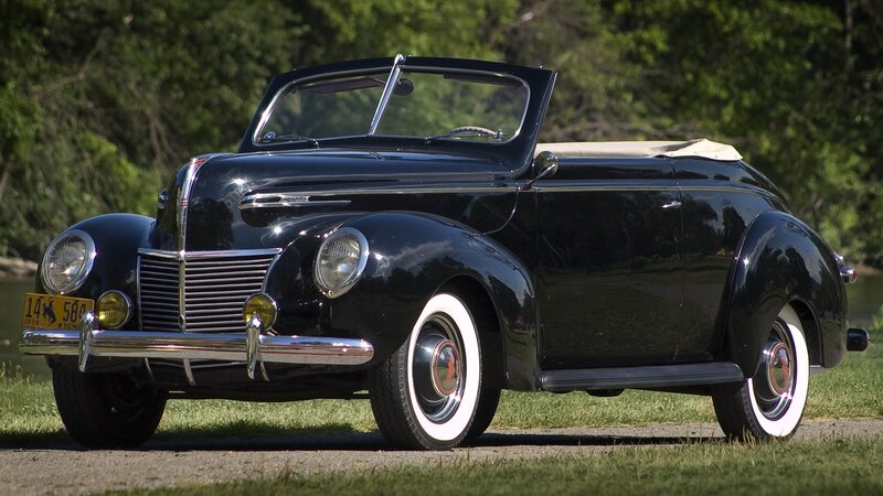 Black vintage convertible car