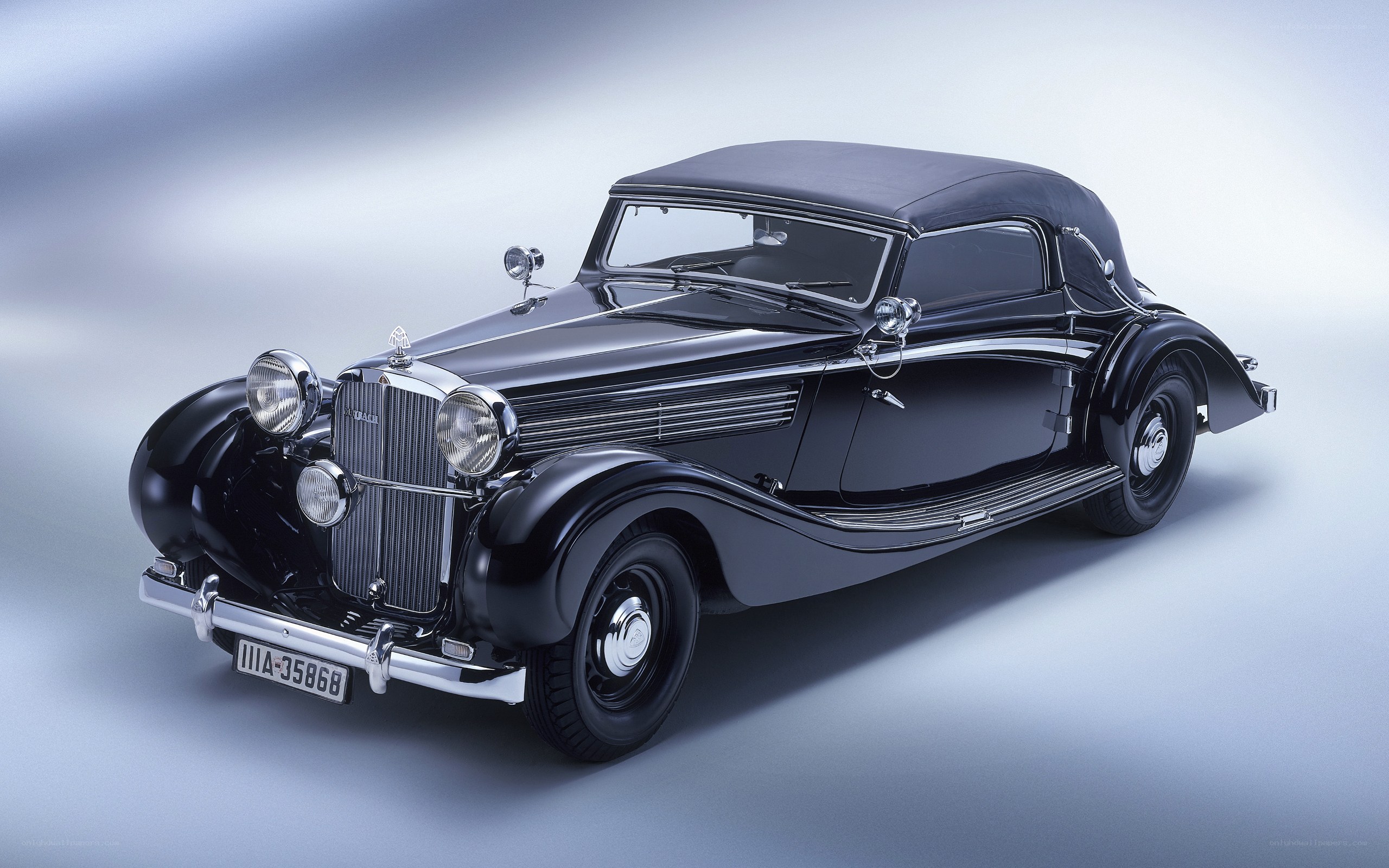 Black vintage convertible car