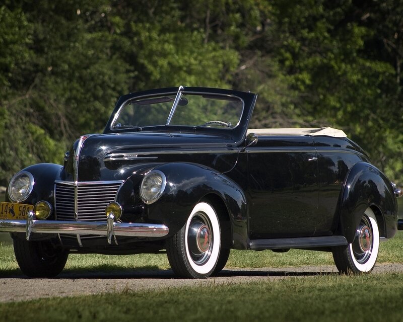 Black vintage convertible car