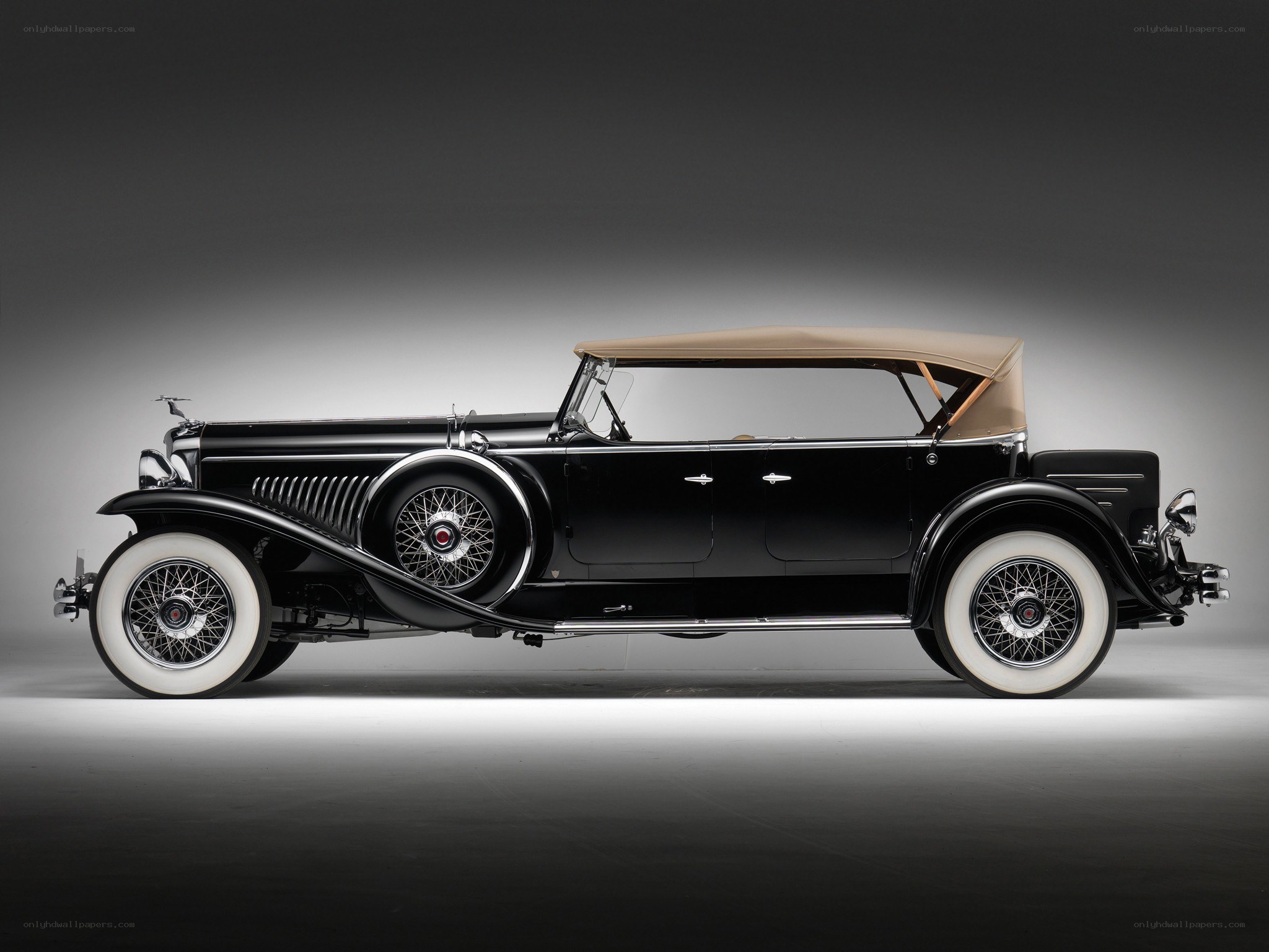 Black vintage convertible car