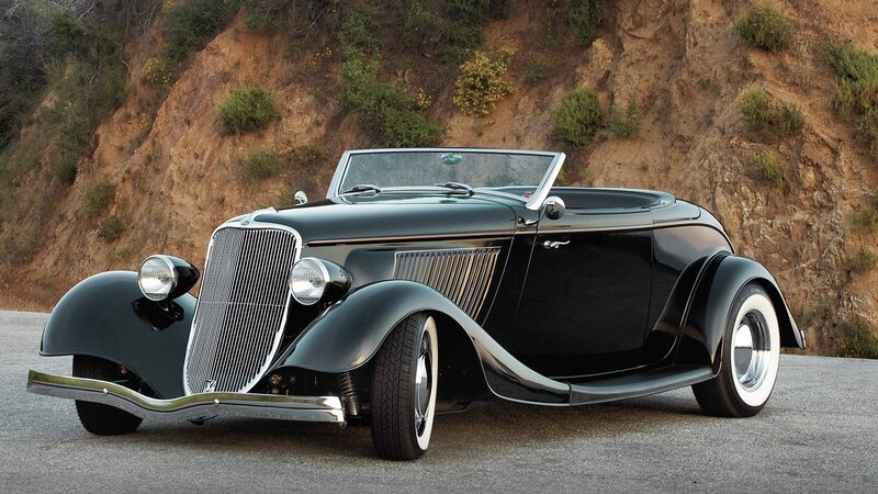 Black vintage convertible car