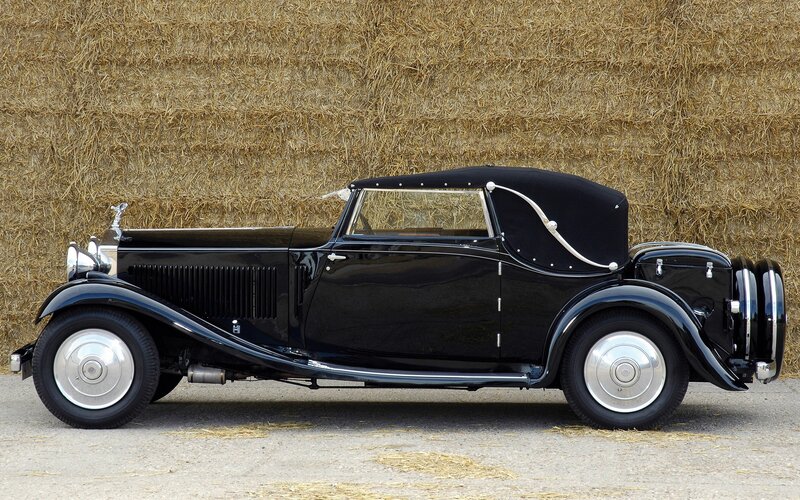 Black vintage convertible car